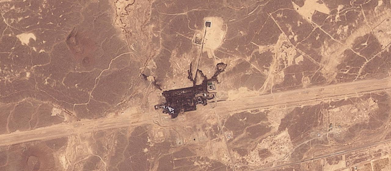 Satellitenaufnahme einer beschädigten Ölpipeline in Saudi-Arabien