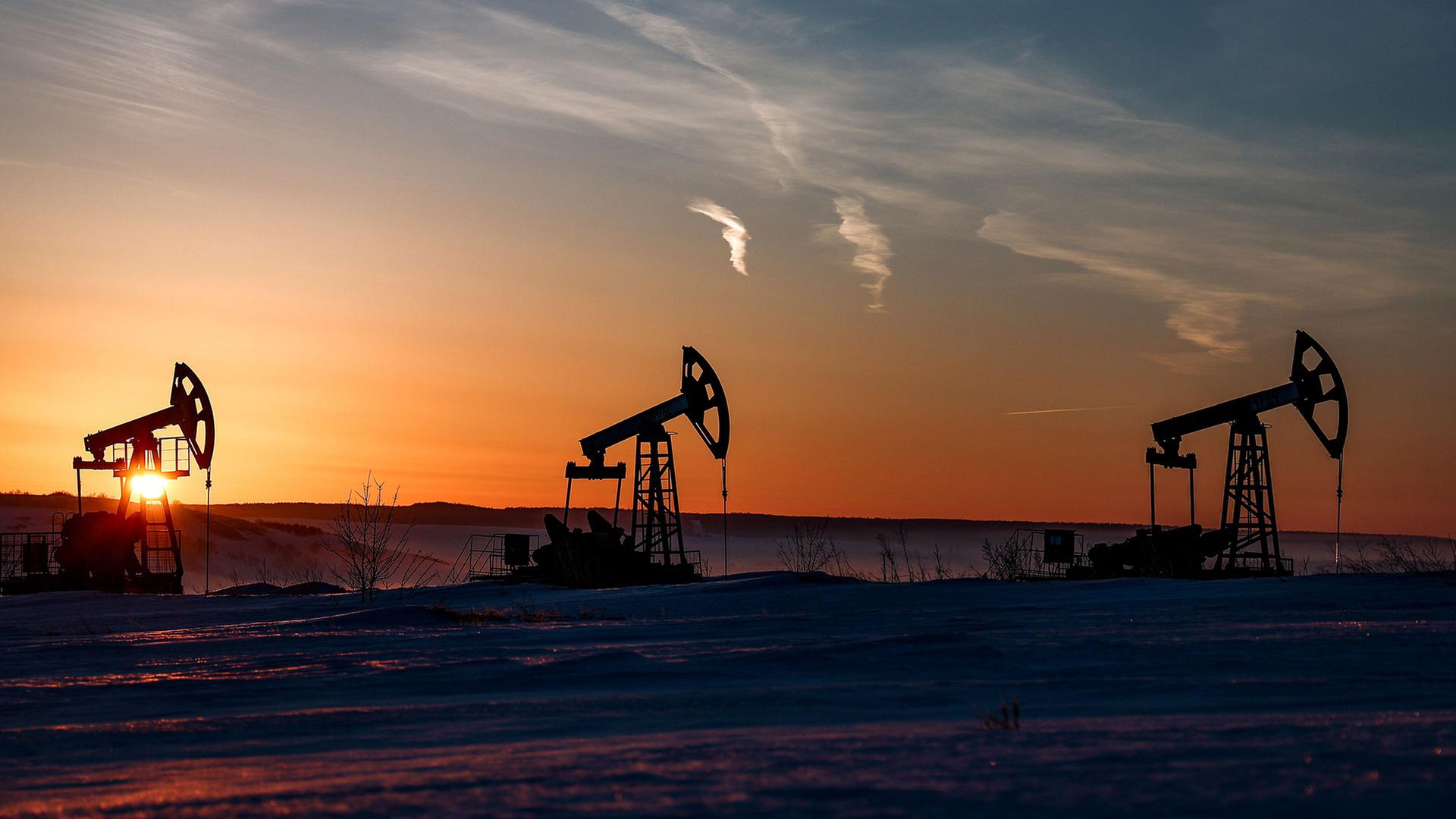 Ãlpumpen auf einem russischen Ãlfeld in Yamashneft. | picture alliance/dpa/TASS