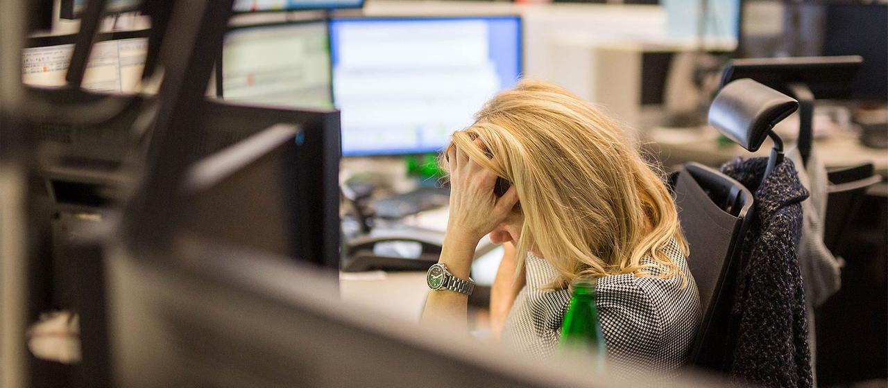 Börsenhändlerin in Frankfurt am Main