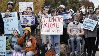Aktivisten protestieren für die Beibehaltung der "Affirmative Action" vor dem Supreme Court in Washington, USA, 31. Oktober 2022