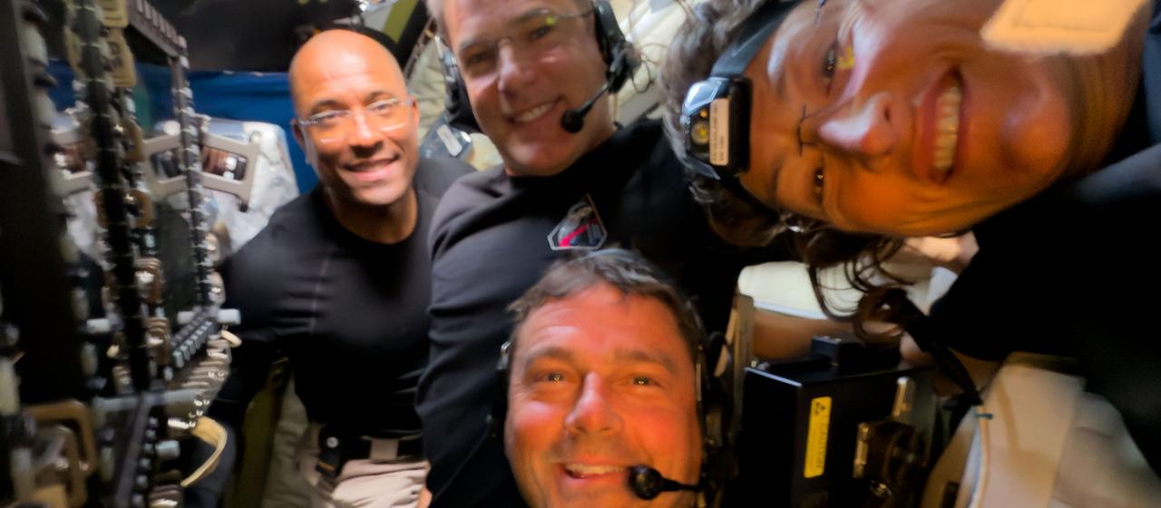 Artemis II-Crew (v.l.n.r): Victor Glover, Jeremy Hansen, Reid Wiseman and Christina Koch