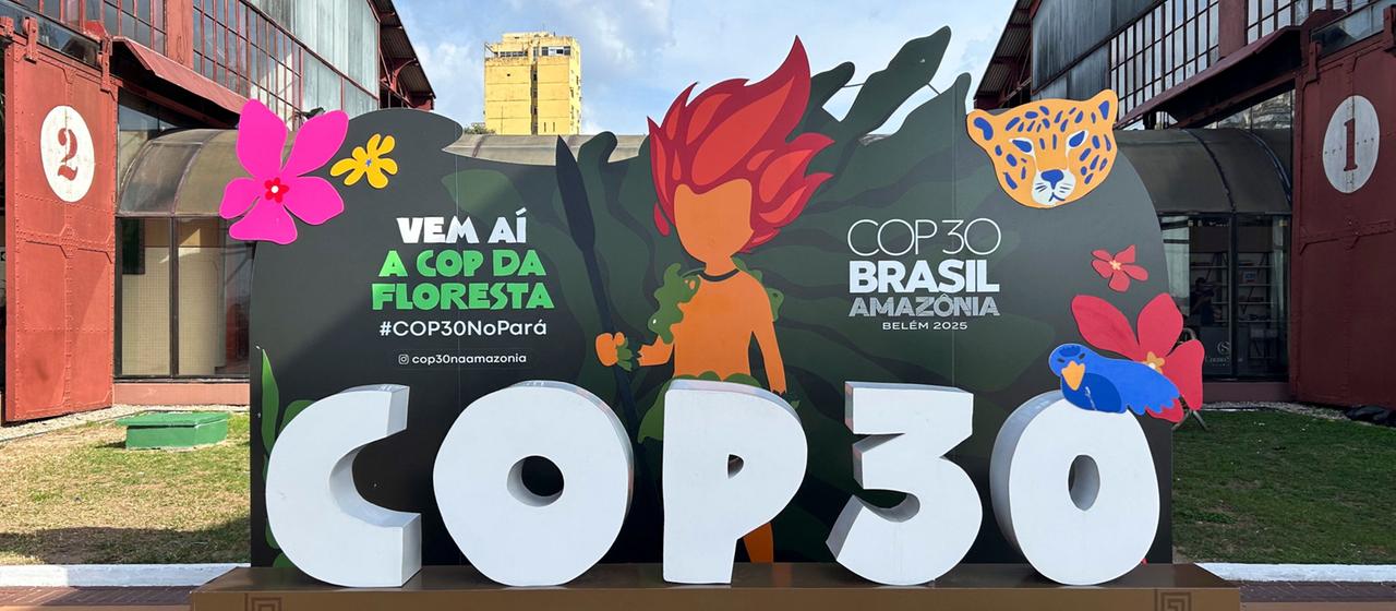 Das Logo der UN-Klimakonferenz im brasilianischen Belém