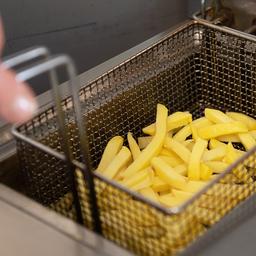 Pommes-Frites befinden sich in einer Gastronomie-Fritteuse.