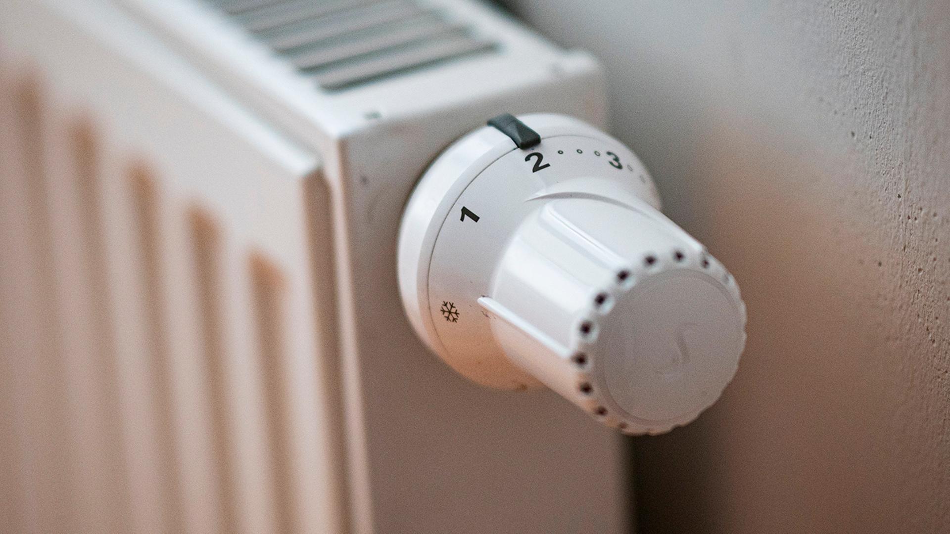 Ein Heizkörper hängt an der Wand einer Wohnung. | dpa
