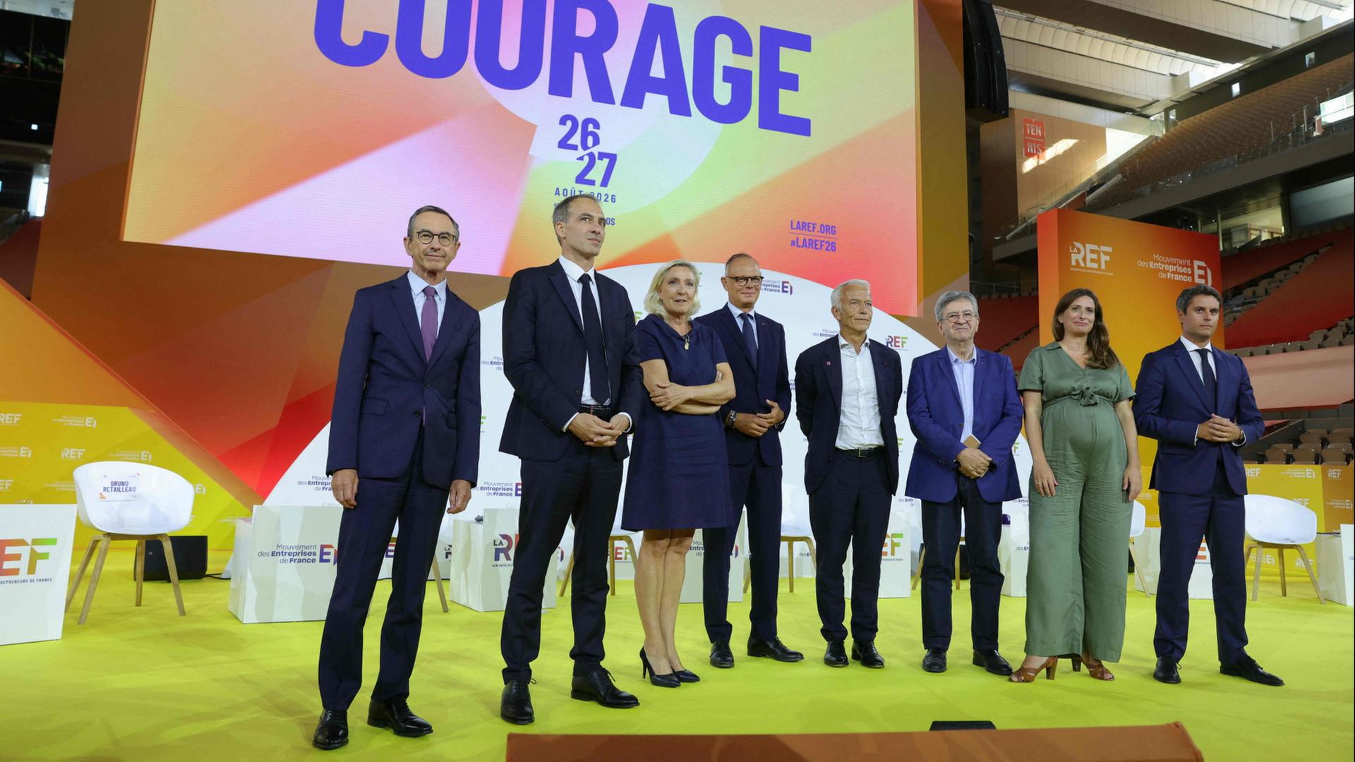 Präsidentschaftskandidaten in Frankreich zum Wahlkampfauftakt bei MEDEF