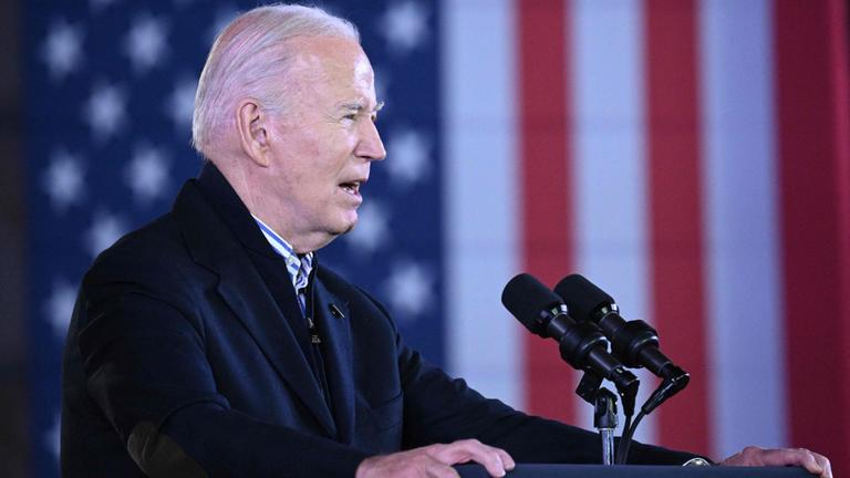 US-Präsident Biden bei einer Veranstaltung in Wisconsin.