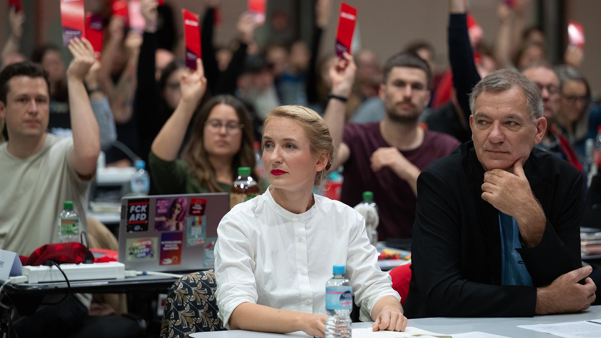 Ines Schwerdtner und Jan van Aken (Archivbild: 19.10.2024) | dpa