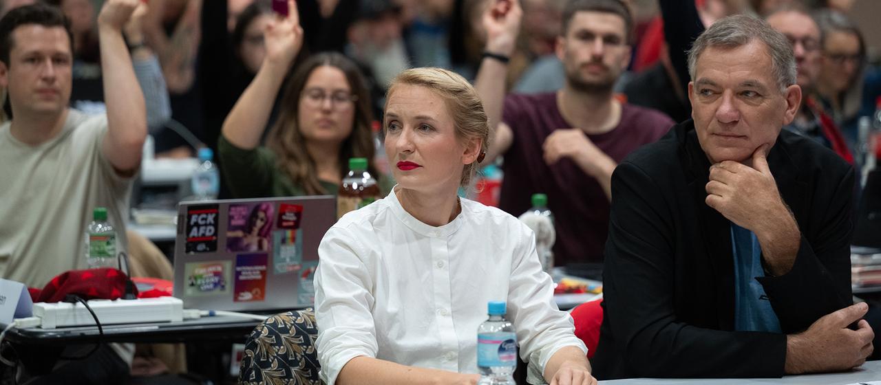 Ines Schwerdtner und Jan van Aken (Archivbild: 19.10.2024)