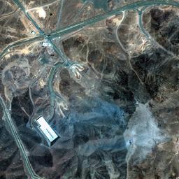 Ein Satellitenbild zeigt einen Überblick über den unterirdischen Fordo-Komplex (Iran).