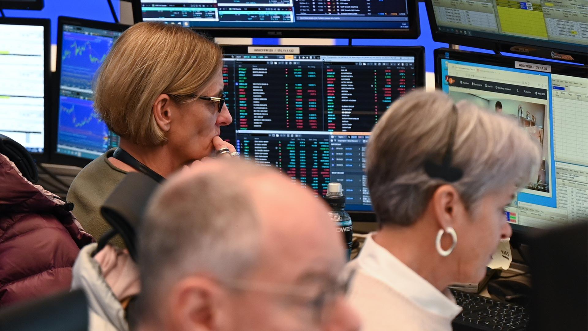 Händlerinnen an der Frankfurter Börse. | picture alliance/dpa