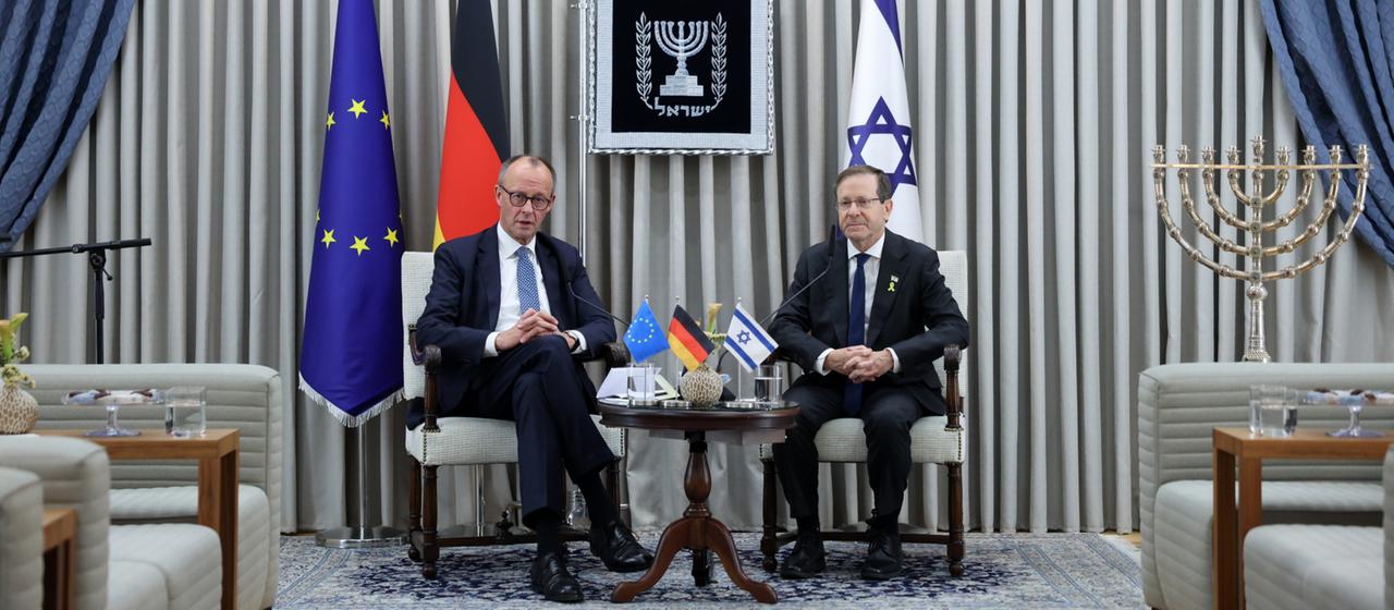 Friedrich Merz und Izchak Herzog