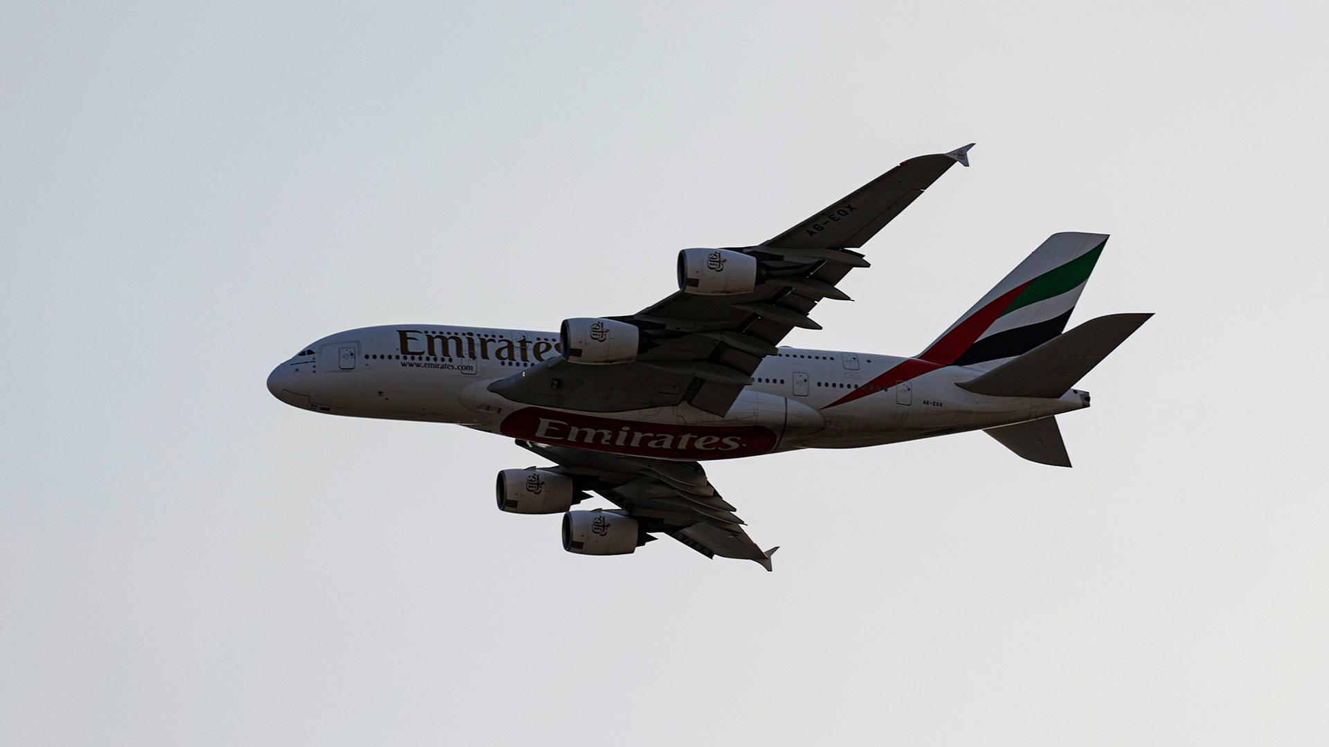 Ein Passagierflugzeug vom Typ Airbus A380 der Emirates Airlines. | EPA