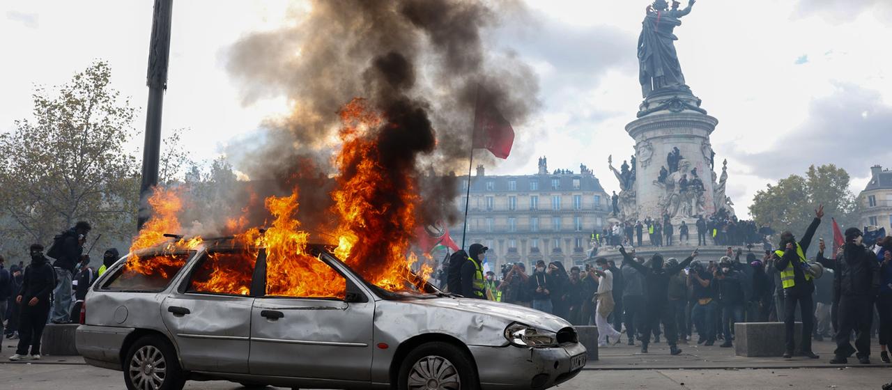 Proteste auf dem Place de la République