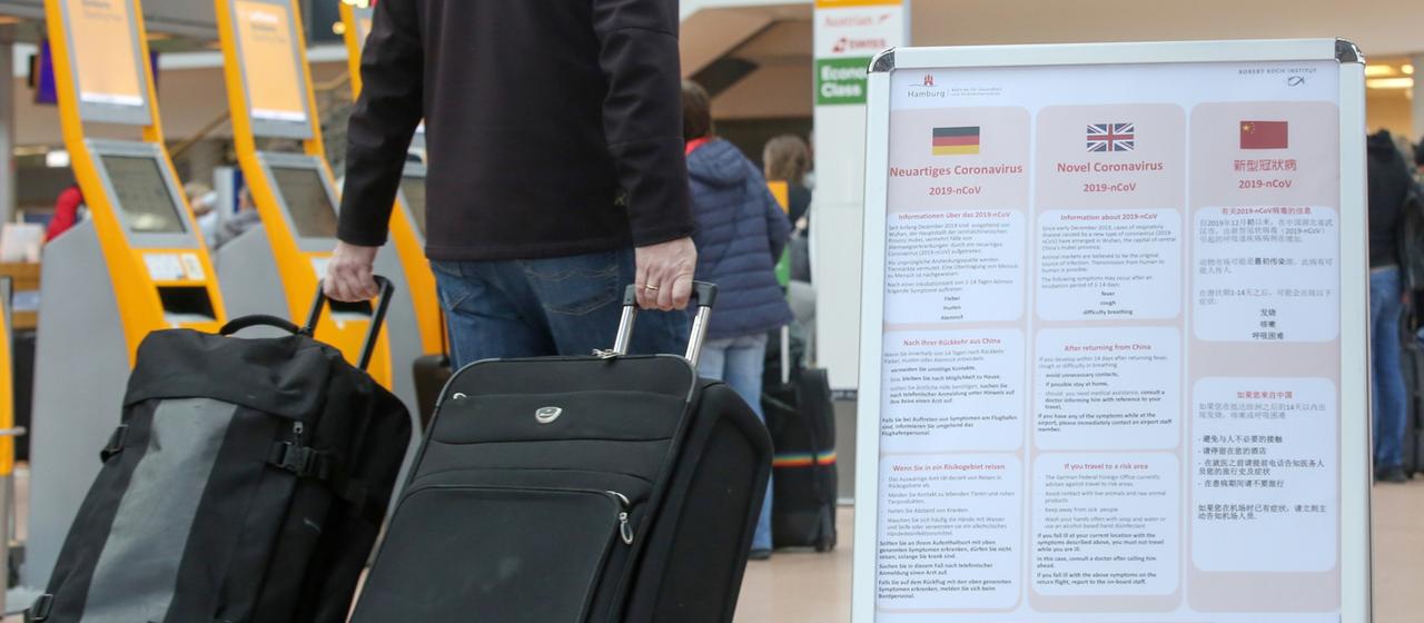Corona-Informationen am Hamburger Flughafen