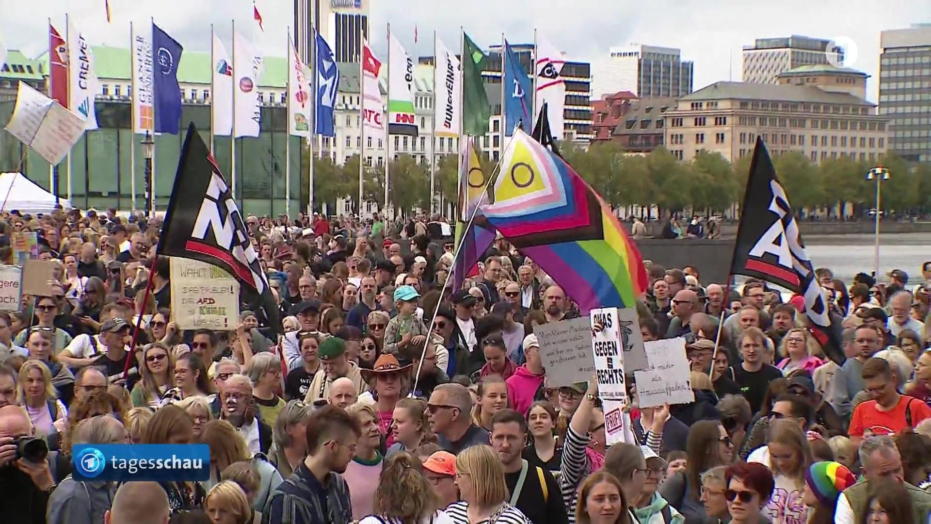 Nach Wahlerfolg der AfD in Sachsen-Anhalt demonstrieren bundesweit Zehntausende gegen Rechtsextremismus