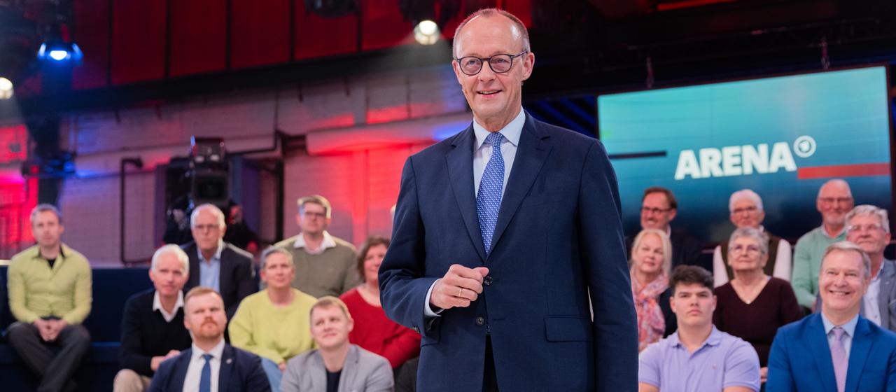 Kanzler Merz in der ARD-Arena