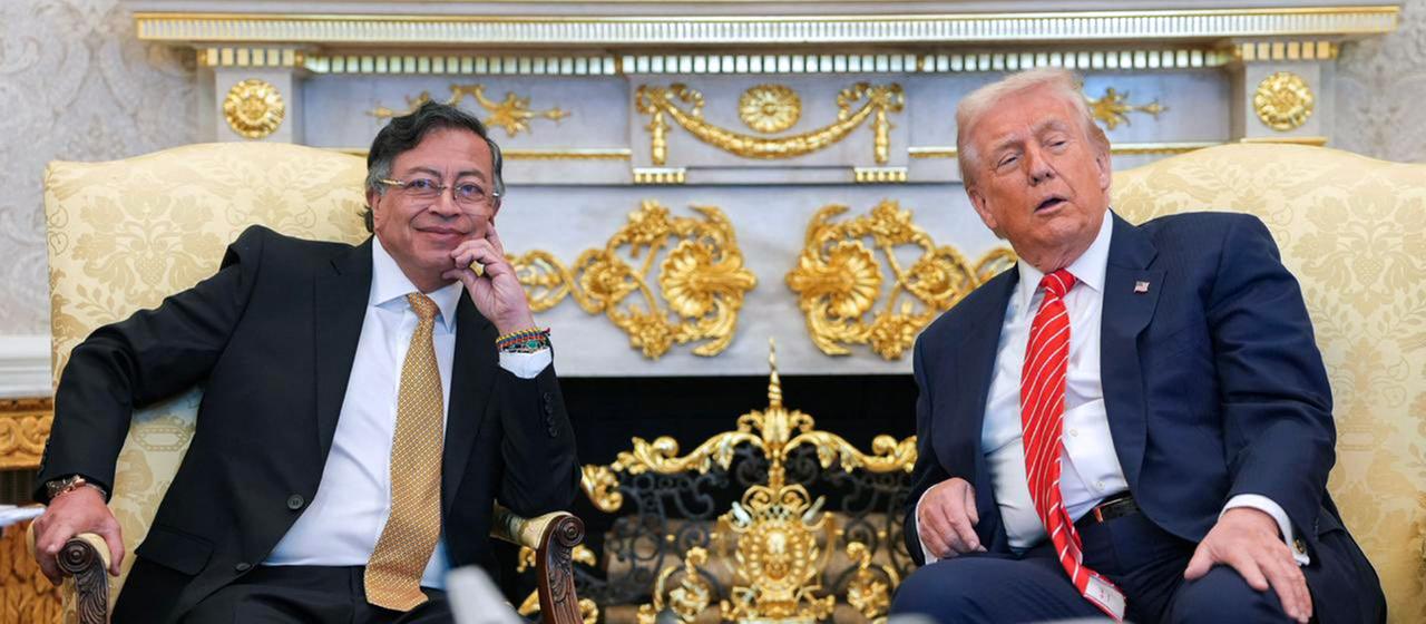 Gustavo Petro und Donald Trump im Weißen Haus