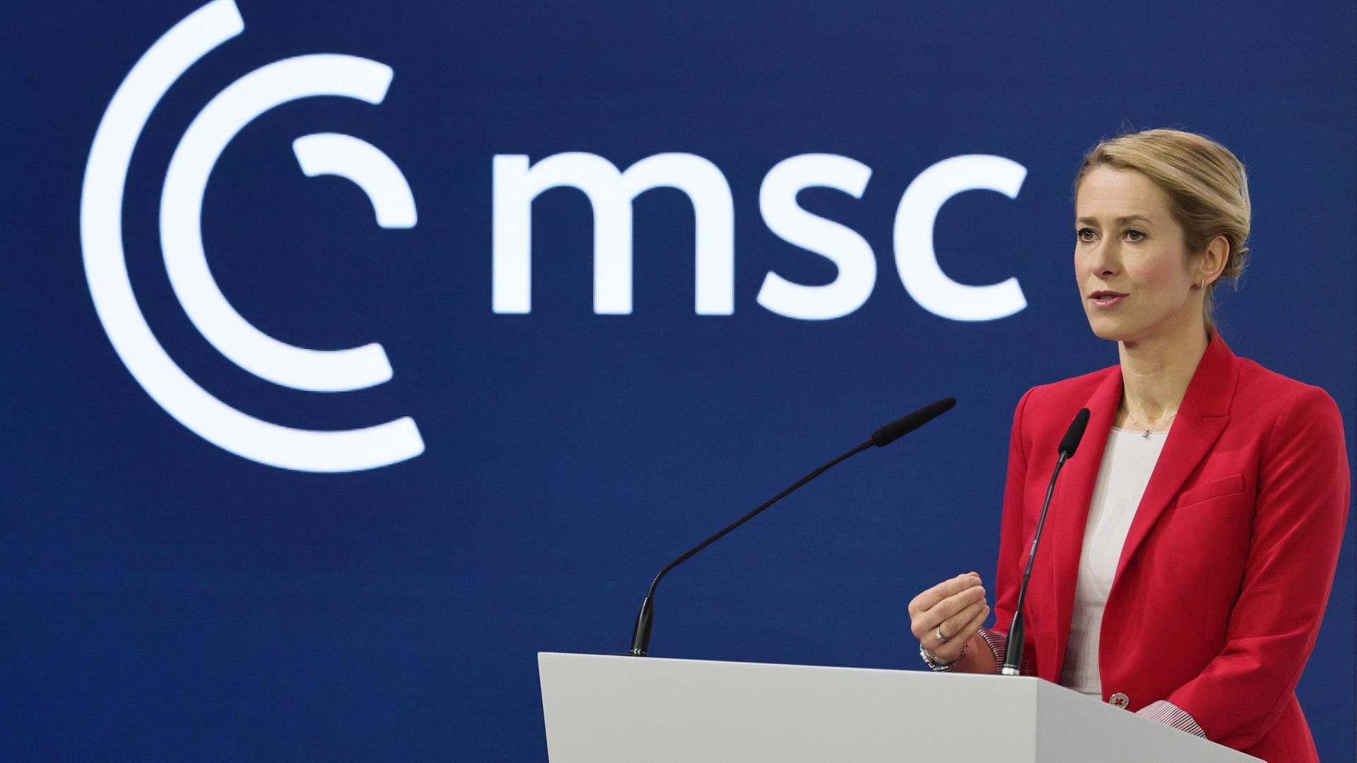Kaja Kallas hält eine Rede auf der Münchner Sicherheitskonferenz | EPA