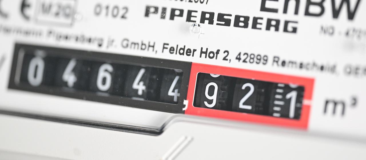 Nahaufnahme eines Gaszählers