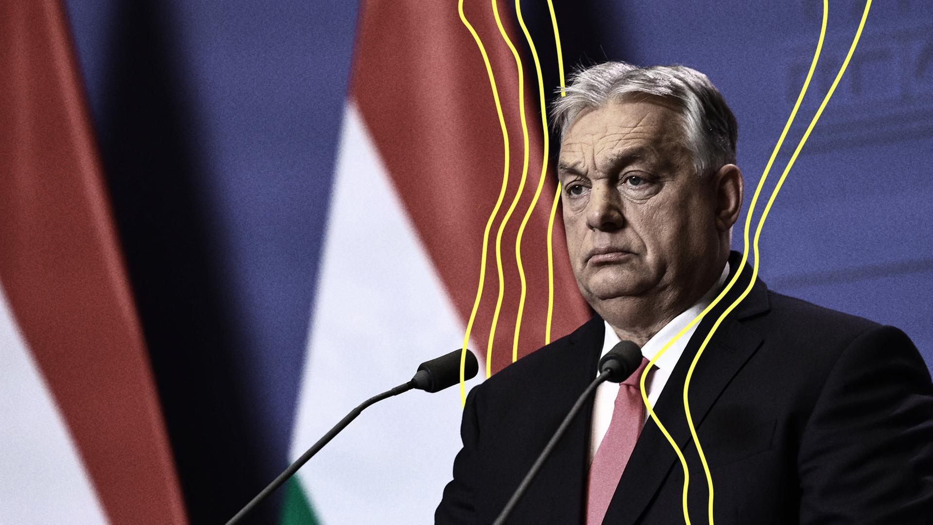 Der ungarische Ministerpräsident Viktor Orbán gibt eine Pressekonferenz. | picture alliance / Anadolu, Arpad Kurucz