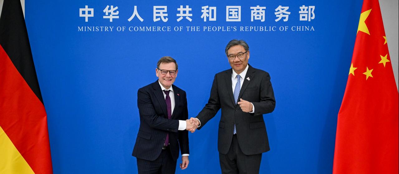 Johann Wadephul und Wang Wentao