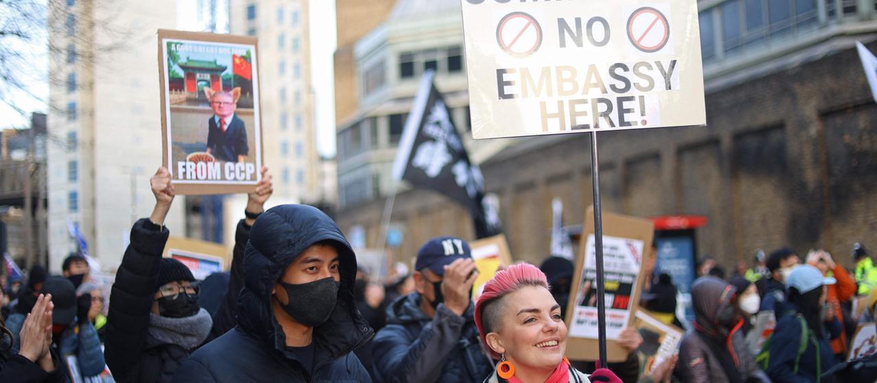 Protest in London gegen neue chinesische Botschaft 