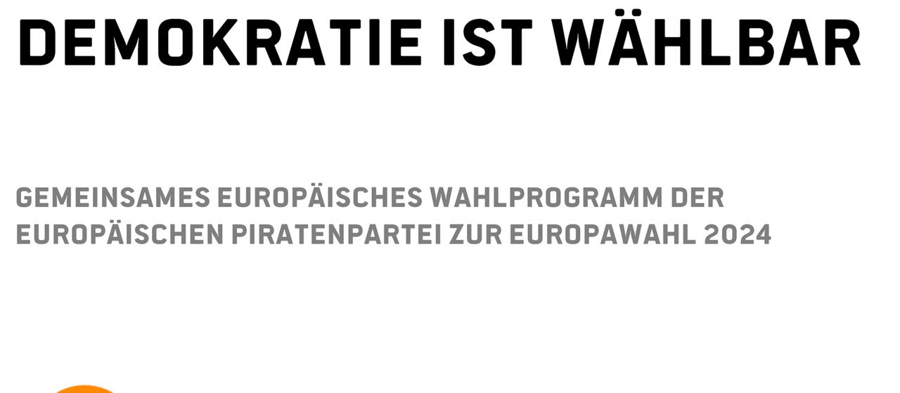 Titelseite des Wahlprogramms der Piratenpartei zur Europawahl