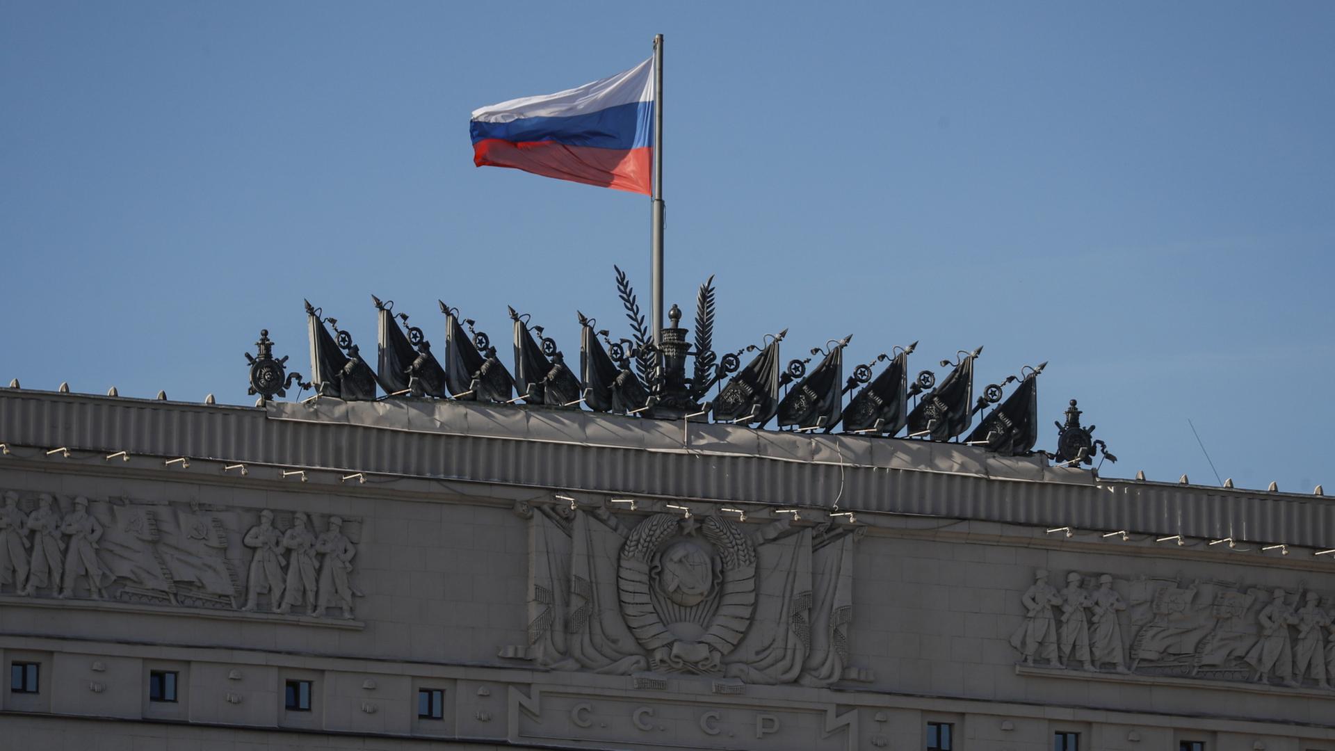 Außenansicht des russischen Verteidigungsministeriums in Moskau. | EPA
