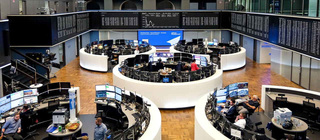 Blick in den Handelssaal der Frankfurter Börse.