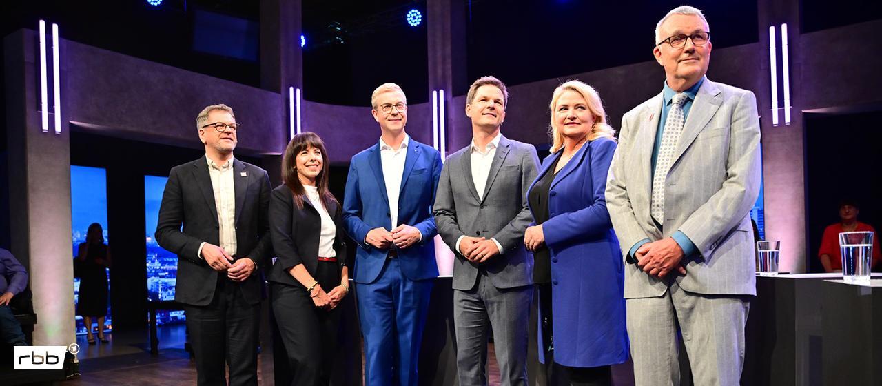 ie Spitzenkandidaten für die Wahl zum 20. Abgeordnetenhaus von Berlin. (Quelle: dpa/Gollnow)