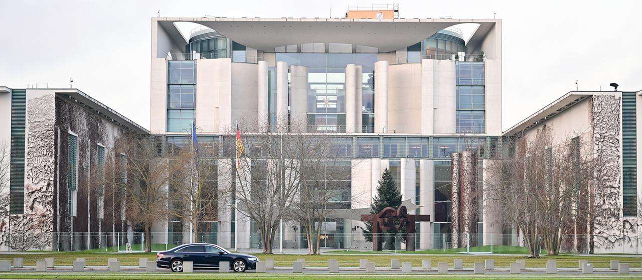 Blick auf das Bundeskanzleramt in Berlin.