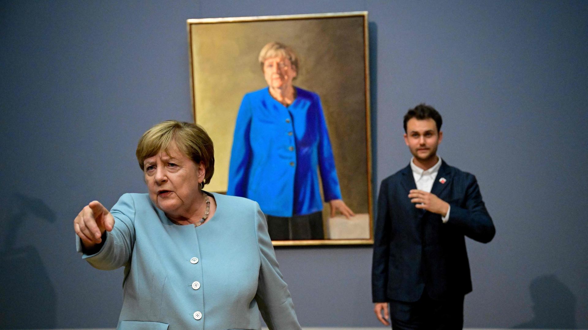 Porträt von Merkel für Ahnengalerie im Kanzleramt vorgestellt Porträt von Merkel für Ahnengalerie im Kanzleramt vorgestellt
