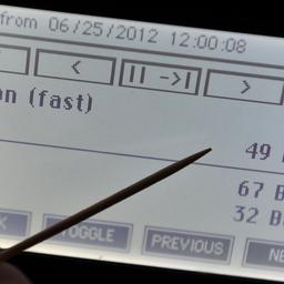 Das Bild zeigt den Monitor eines Messgeräts für das radioaktive Gas Radon. 