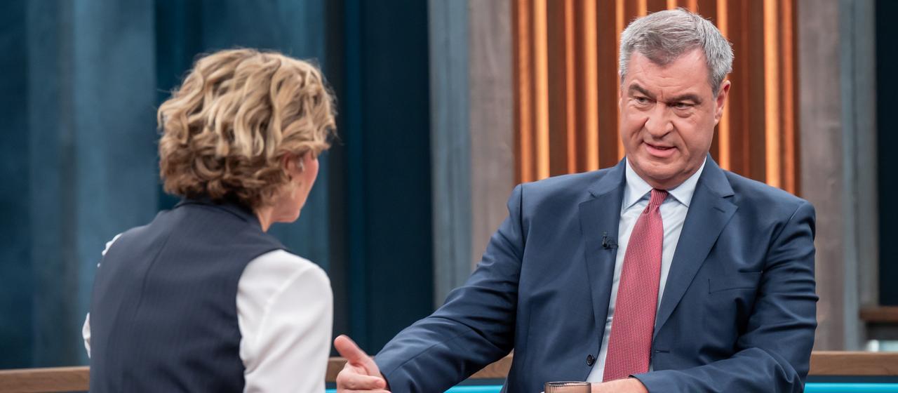 Markus Söder im Gespräch mit Caren Miosga