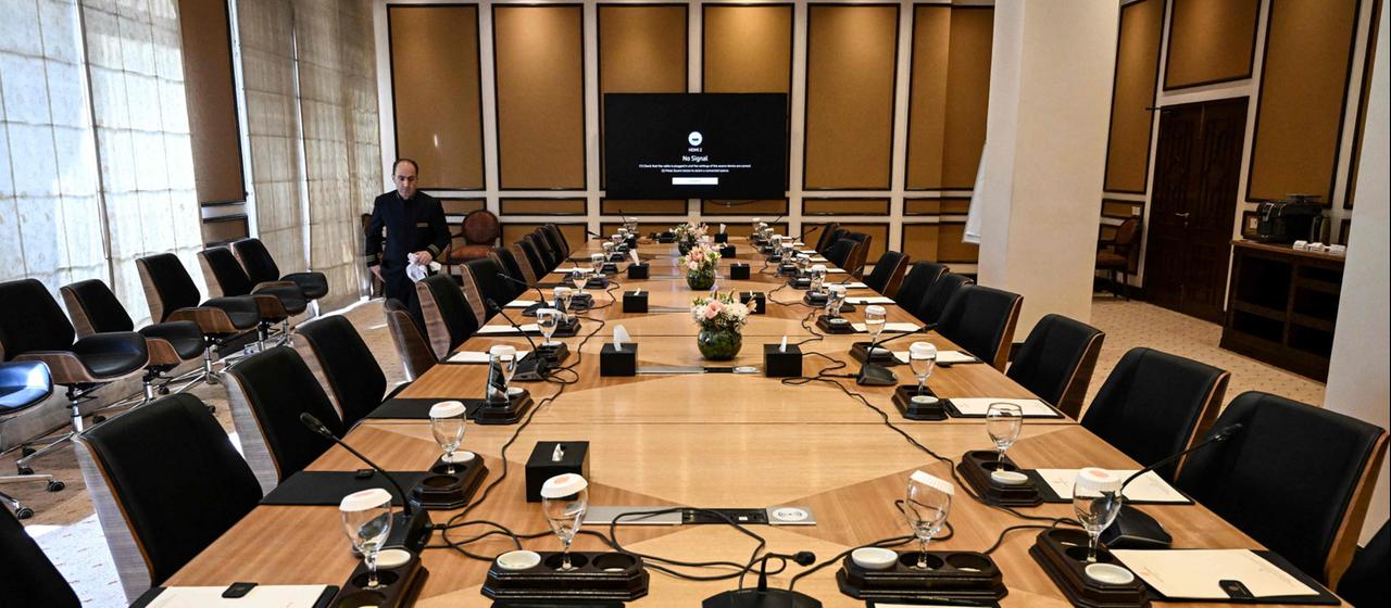 Blick in den Konferenzraum des Serena Hotels in Islamabad.