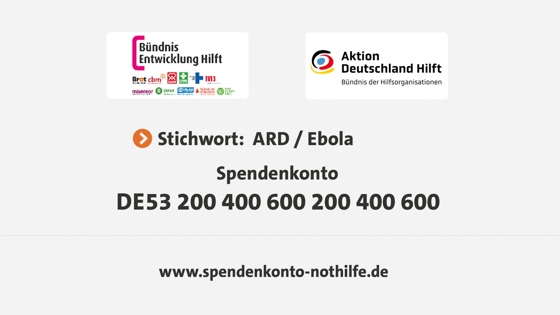 Spendentafel Ebola | ARD-aktuell