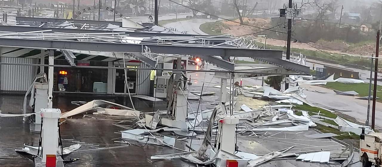 Blick auf eine durch den Hurrikan  Blick auf eine durch den Hurrikan