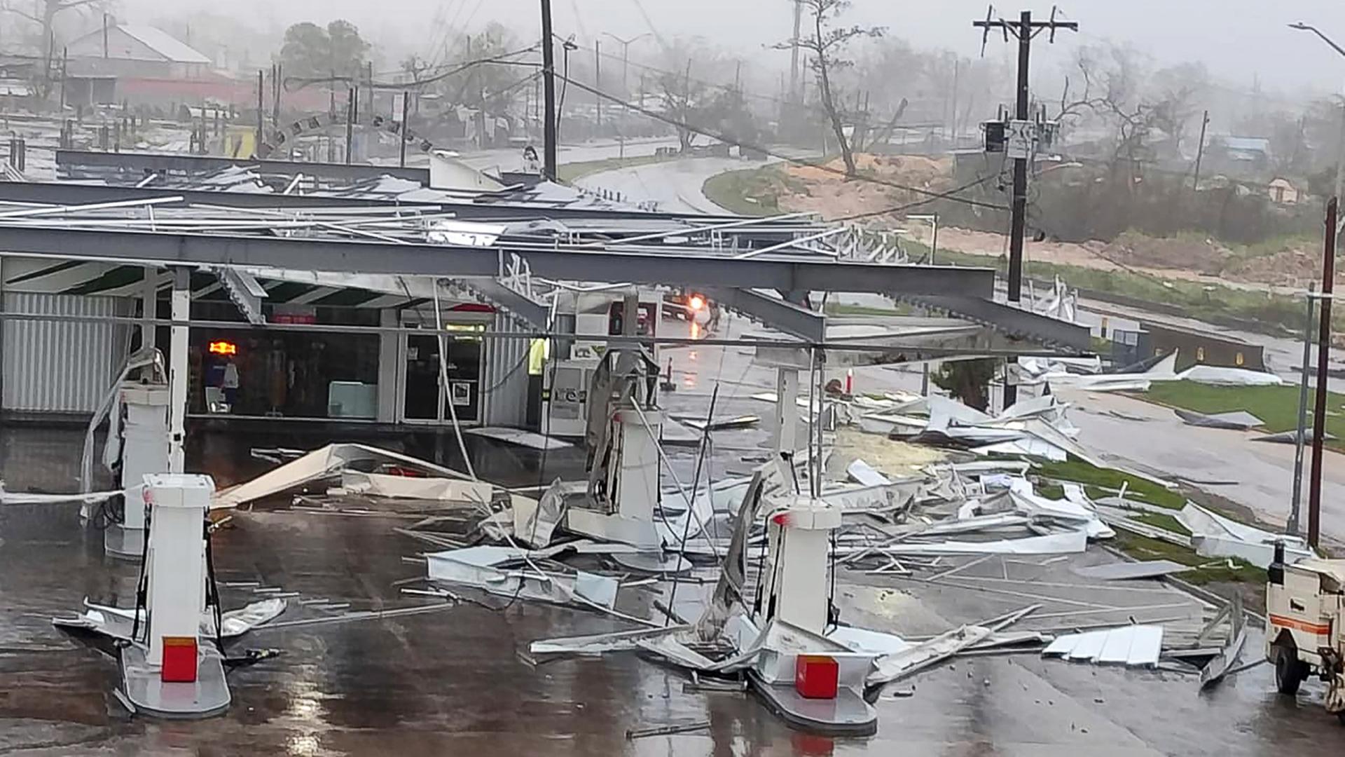 Blick auf eine durch den Hurrikan