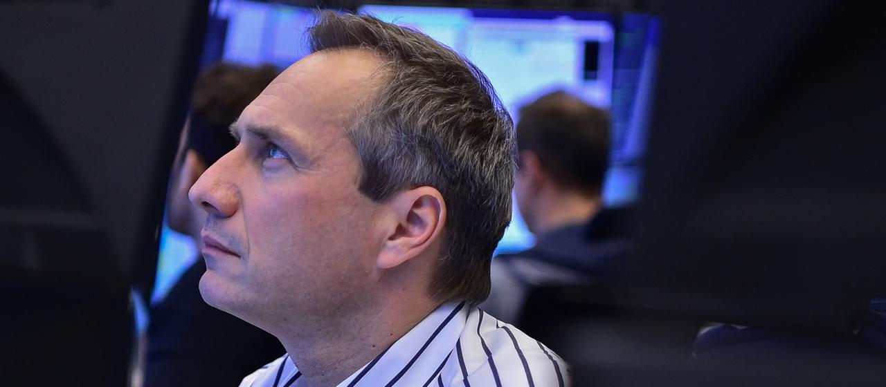 Börsenhändler in Frankfurt