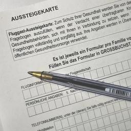 Aussteigekarte