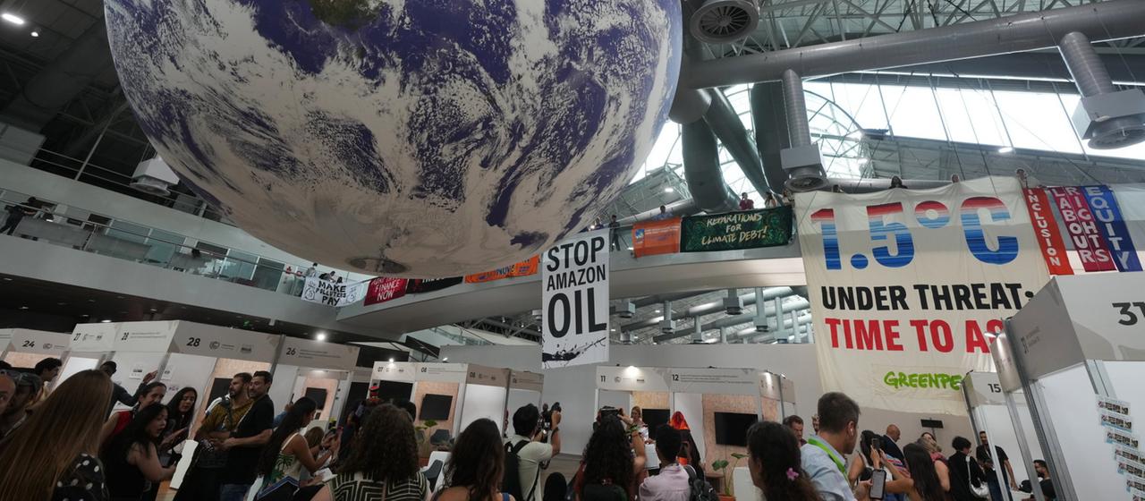 Umweltaktivisten werben für mehr Klimaschutz bei der COP30