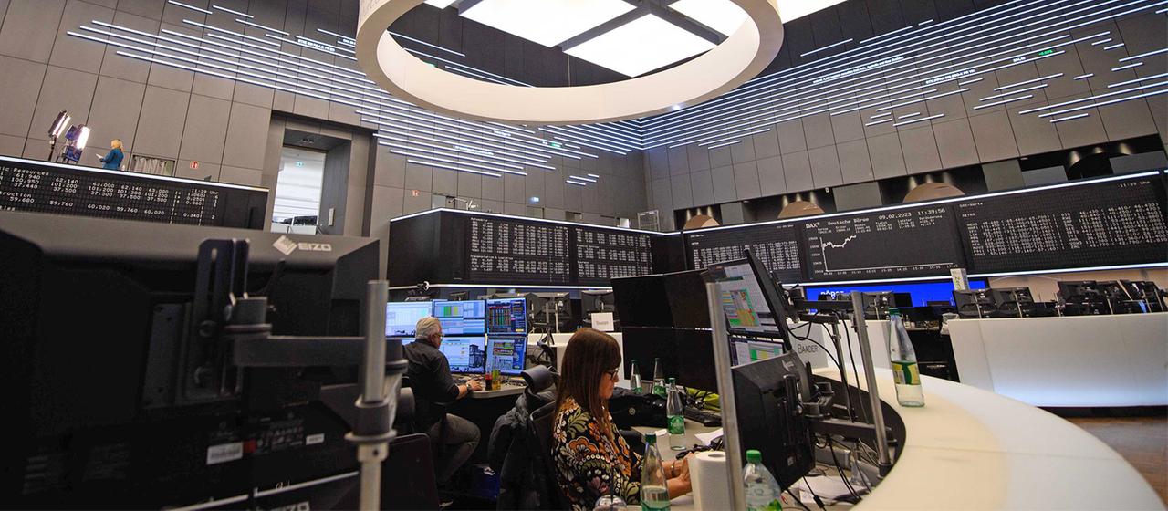Stock exchange trader in Frankfurt