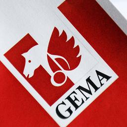 Das Logo der Gema (Gesellschaft für musikalische Aufführungs- und mechanische Vervielfältigungsrechte).