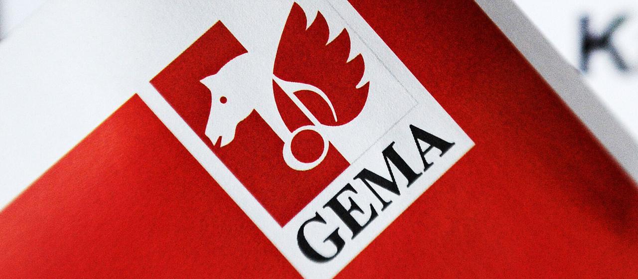 Das Logo der Gema (Gesellschaft für musikalische Aufführungs- und mechanische Vervielfältigungsrechte).