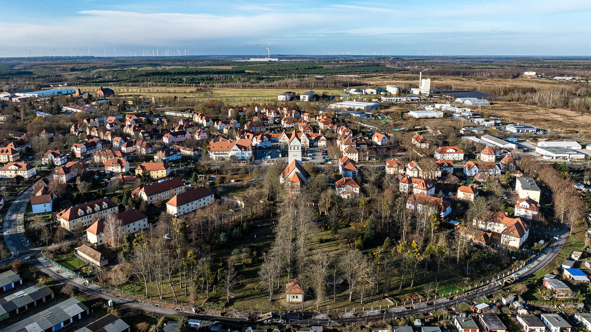 Blick auf ein Wohnviertel in Senftenberg, Brandenburg. | picture alliance/dpa