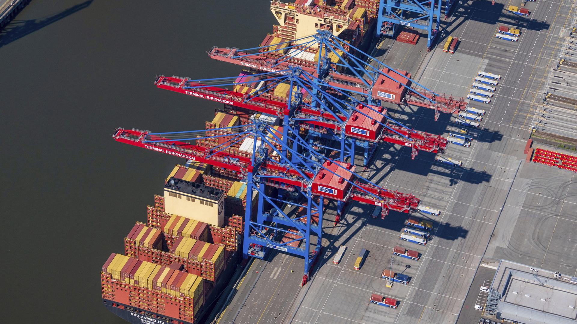 Containerschiff am Terminal Burchardkai, Hafen Hamburg. | picture alliance / imageBROKER