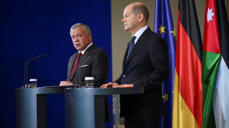 König Abdullah und Olaf Scholz