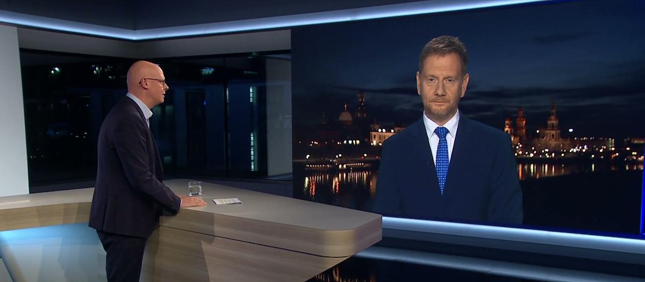 Matthias Deiß und Michael Kretschmer im Bericht aus Berlin