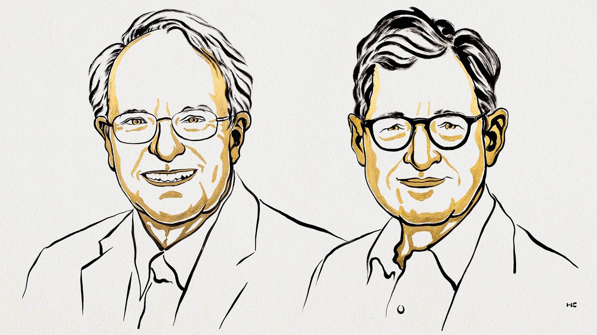 Robert E. Hall und Michael Woodford | Niklas Elmehed Â© Nobel Prize Outreach
