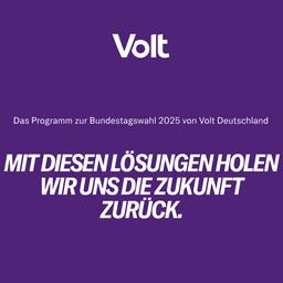 Screenshot der Webseite mit dem Wahlprogramm von Volt Deutschland zur Bundestagswahl 2025